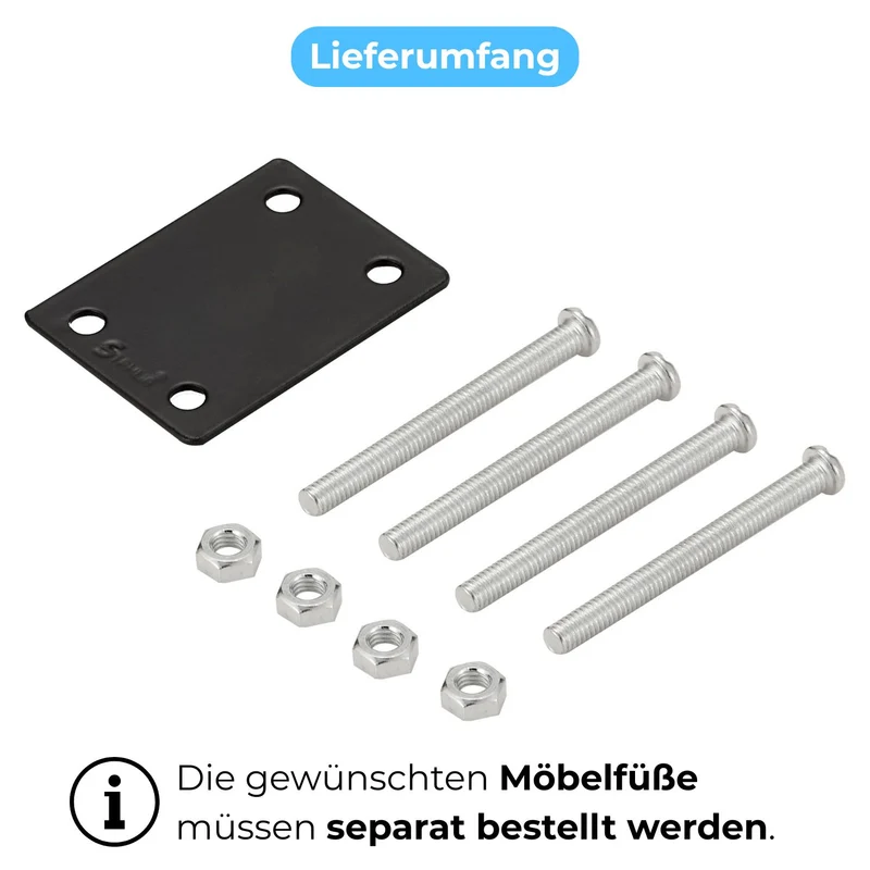 Bett-Zubehörset/ Erweiterungsset zur Stabilisierung von Lattenrost, Mittelbalken & Bettrahmen