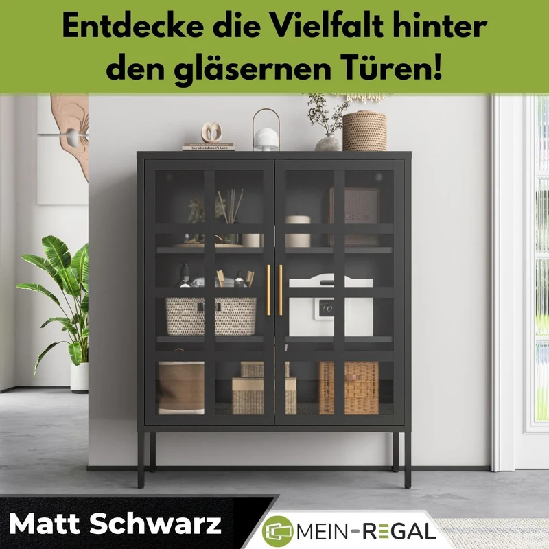 Mein-Regal Highboard Glasgow mit Glastüren
