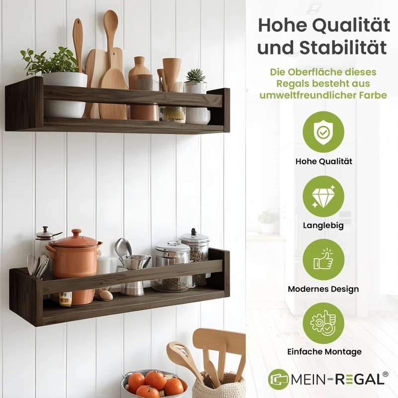 Mein-Regal Wandregal Alma Rustikal Set 2 Stk. aus Holz