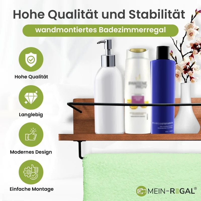 Mein-Regal Wandregal Kim Set 2 Stk. Echtholz
