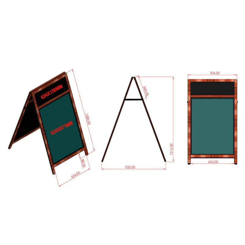 Holz Gehwegkreidetafel A1 mit Topschild – Magnetisch, Outdoor