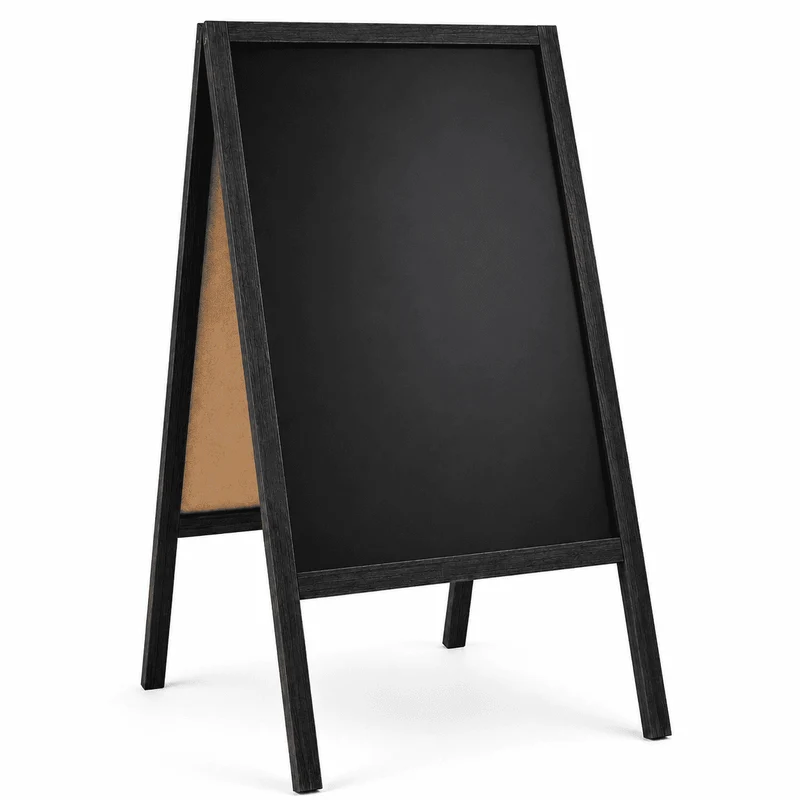 Holz Kreidetafel-Aufsteller, 61x118cm, Schwarz, Indoor