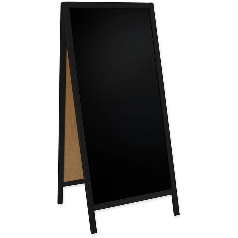 Holz Kreidetafel-Aufsteller, 60x172cm, Schwarz, Indoor