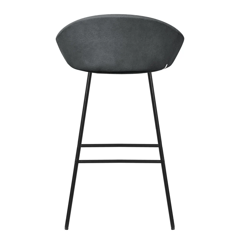 Barhocker 2er Set Anthrazit 56x94x50 cm mit Rückenlehne und Fußstütze bis 120 kg ML-Design