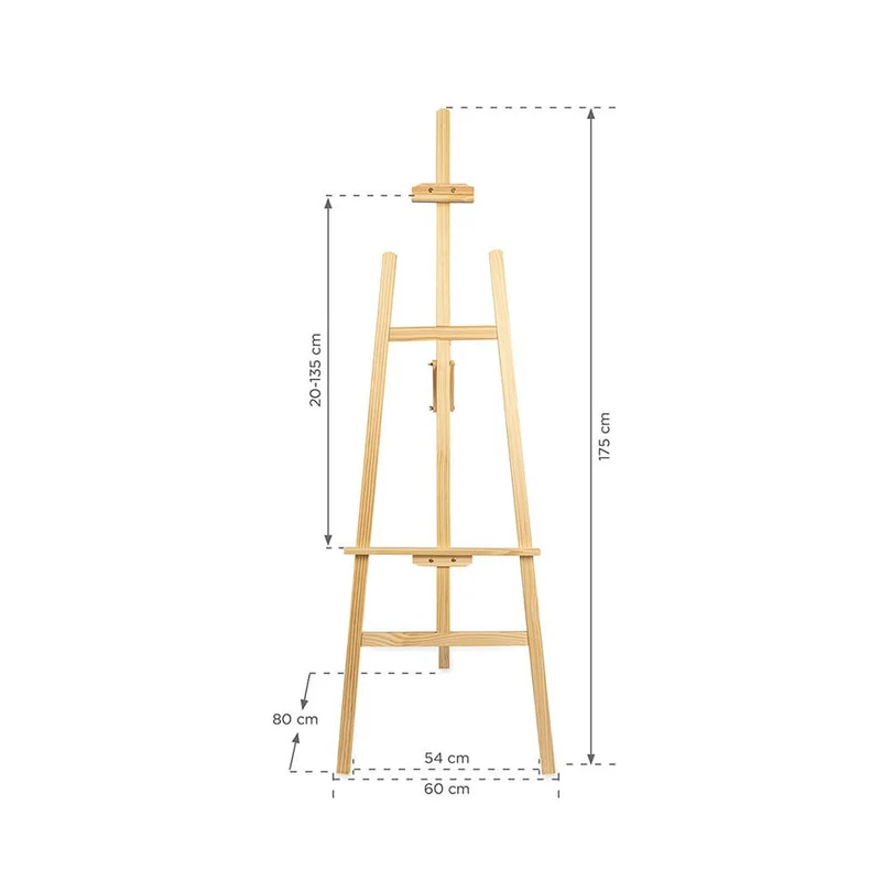 Holz Staffelei Classic, Natur, 175cm