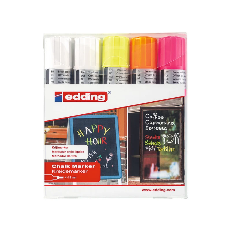 Edding® 4090 Kreidemarker, 4-15mm, 5er-Set