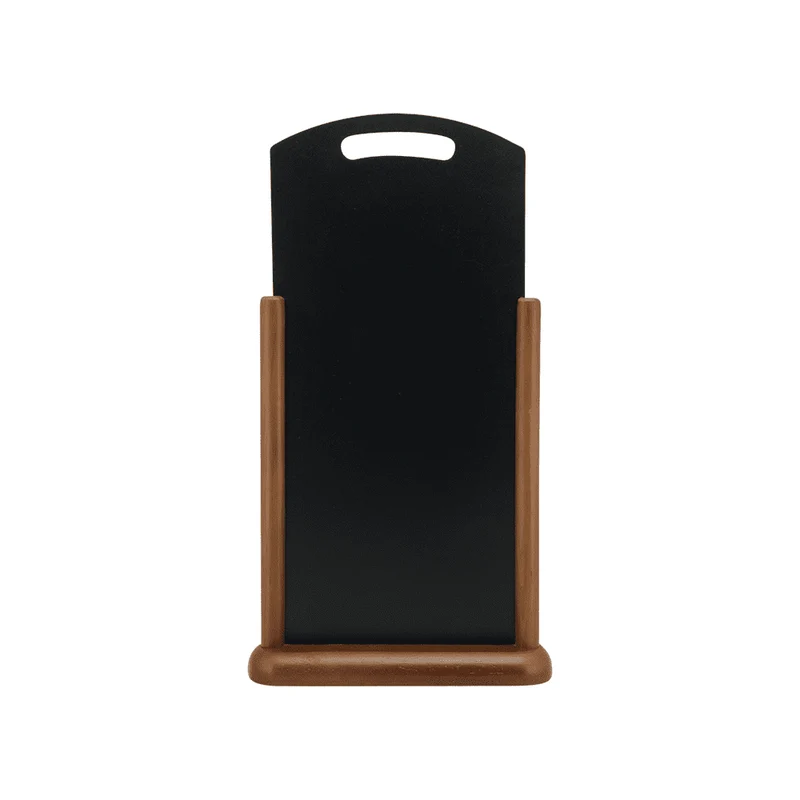 Securit® XL Tischkreidetafel mit Holzrahmen Dunkelbraun, mit Griff, 26x47cm