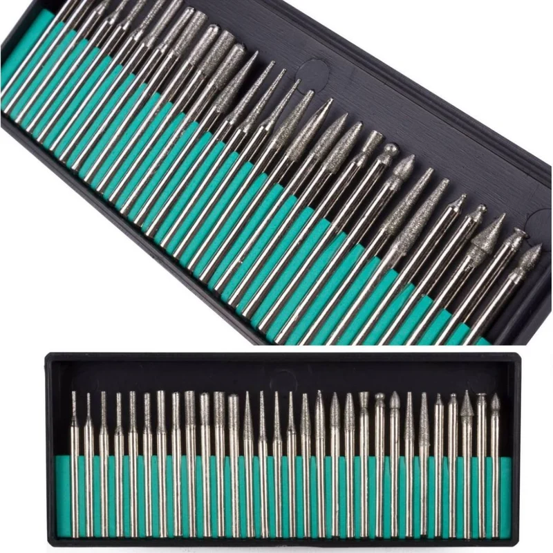 Diamant Schleifer Set 30tlg MULTI-WERKZEUG-SET Diamant Fräser Mini Schleifer Stifte Bitsatz