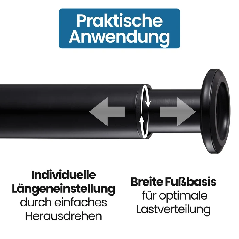 Möbelfüße höhenverstellbar Schwarz matt Ø38mm Metall Bettfüße