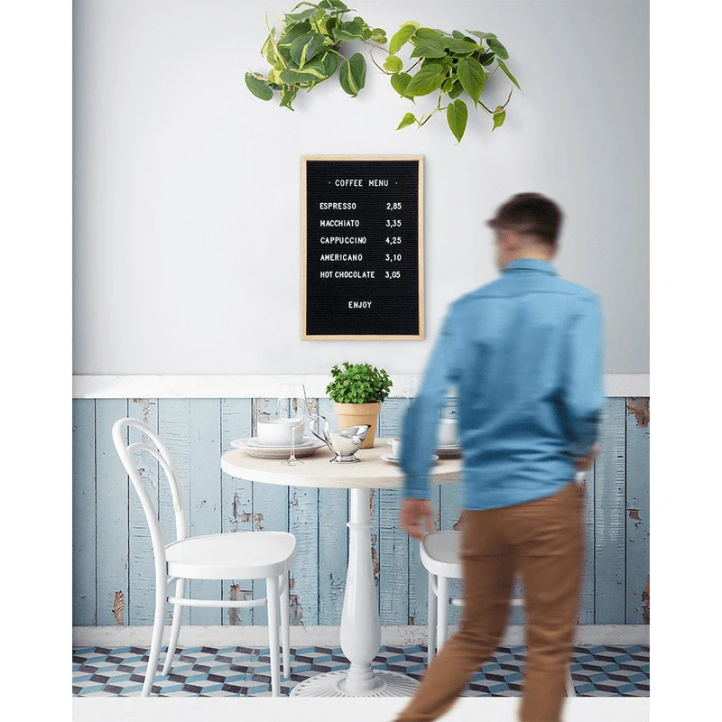 Securit® Buchstabentafel mit Holzrahmen, Letterboard Wandkreidetafel, 40x60cm