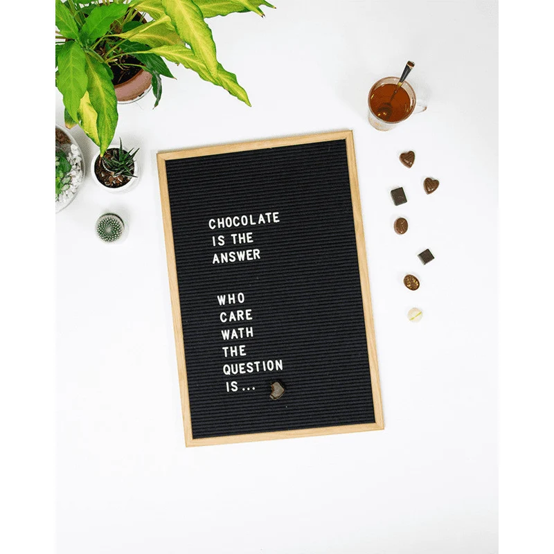 Securit® Buchstabentafel mit Holzrahmen, Letterboard Wandkreidetafel, 40x60cm