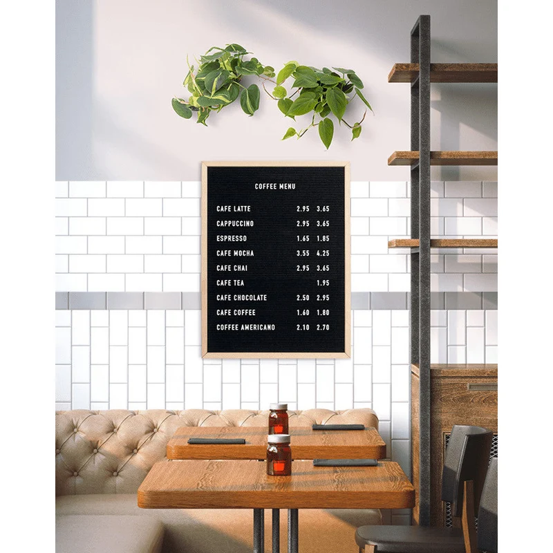 Securit® Buchstabentafel mit Holzrahmen, Letterboard Wandkreidetafel, 60x80cm
