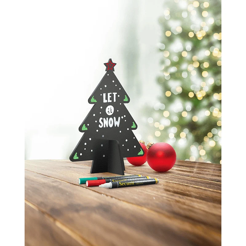 Securit® Tischkreidetafel 3D, "Weihnachtsbaum", 14x22cm