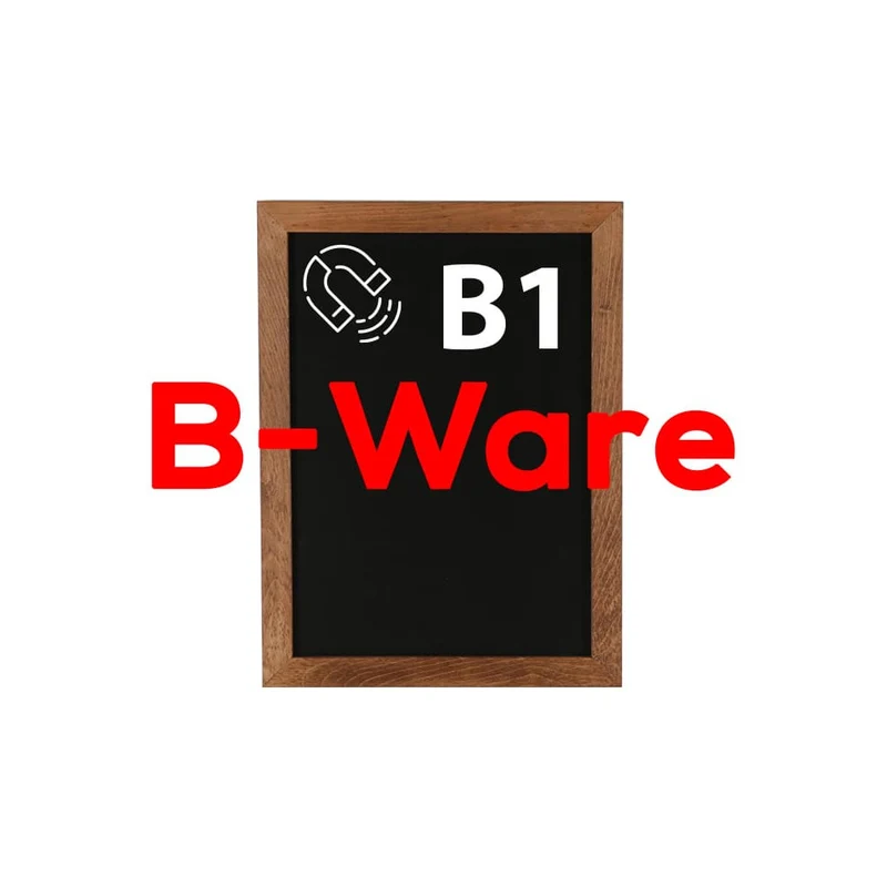 Kreidetafel Magnetisch, B1, Holzrahmen Slide-In, Dunkelbraun (B-Ware)