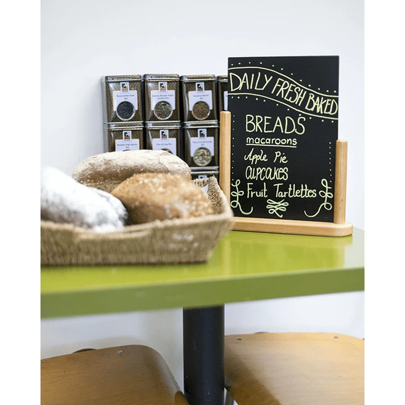 Securit® Tischkreidetafel mit Holzrahmen, Buche, DIN A5