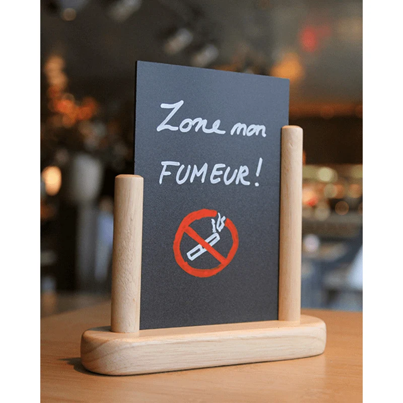 Securit® Tischkreidetafel mit Holzrahmen, Buche, DIN A5