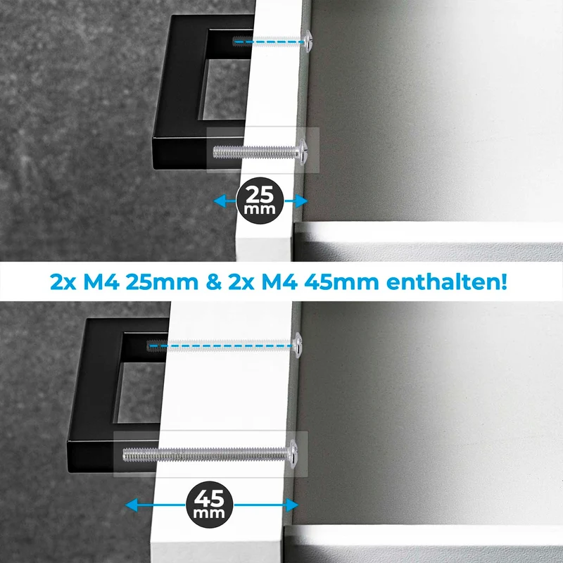 Möbelgriff Edelstahl Chrom glänzend quadratisch 15x15mm Griff Profil