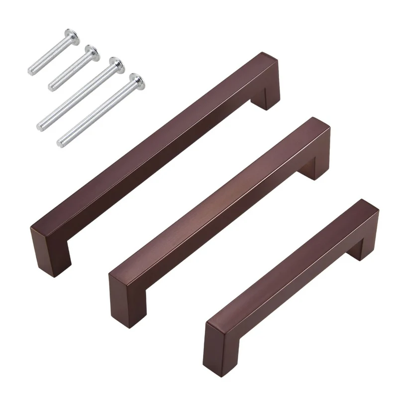 Möbelgriffe aus Edelstahl Braun quadratisch mit 15x15mm Profil