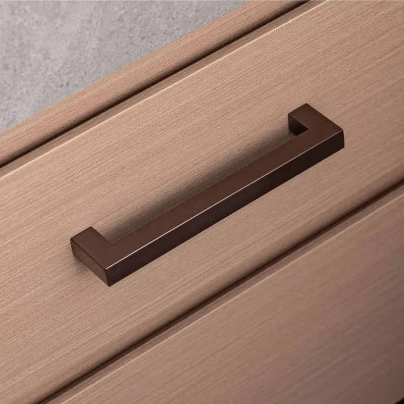 Möbelgriffe aus Edelstahl Braun quadratisch mit 15x15mm Profil