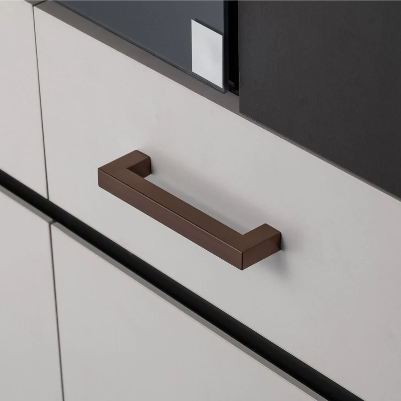 Möbelgriffe aus Edelstahl Braun quadratisch mit 15x15mm Profil