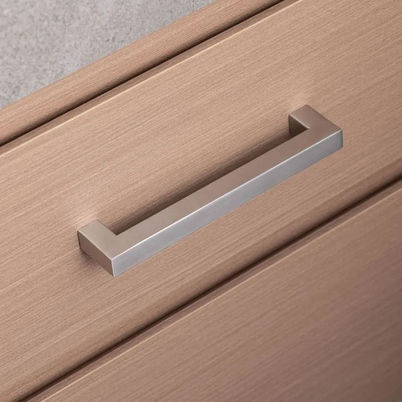 Möbelgriffe quadratisch Edelstahl gebürstet mit Profil 15x15mm