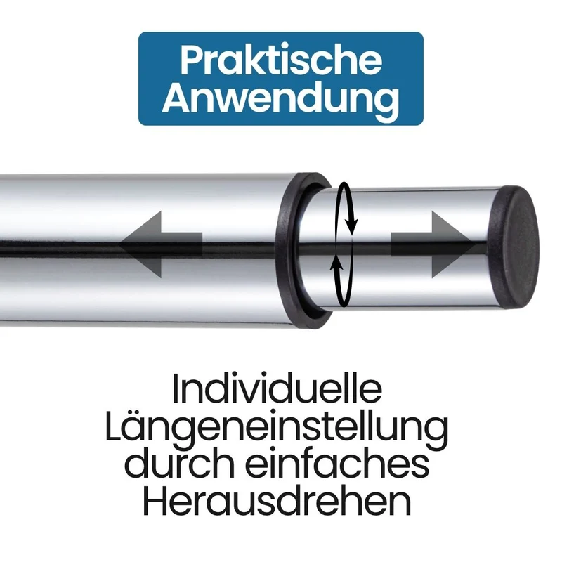 Möbelfüße Chrom glänzend aus Metall Ø38mm höhenverstellbar Regalfüße