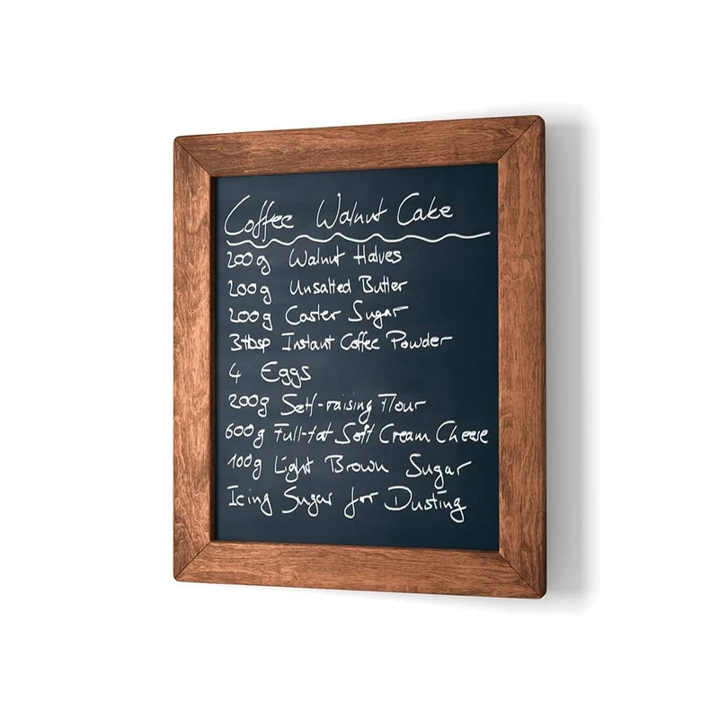 Wandkreidetafel mit Holzrahmen aus Buchenholz, Magnetisch