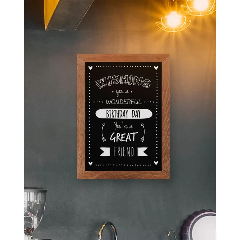 Wandkreidetafel mit Holzrahmen aus Buchenholz, Magnetisch