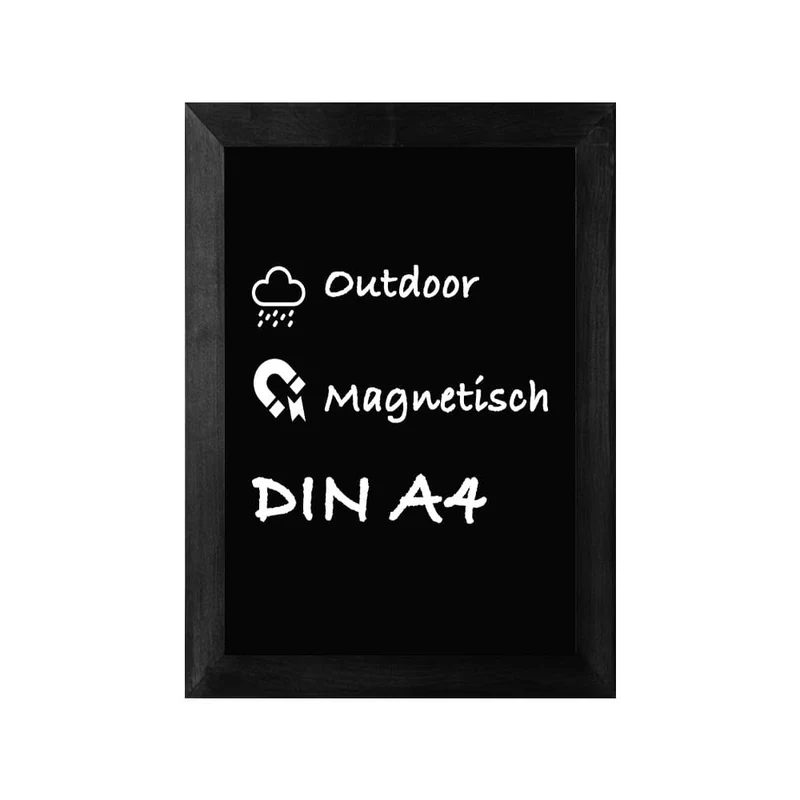 Wandkreidetafel mit Holzrahmen aus Buchenholz, Magnetisch
