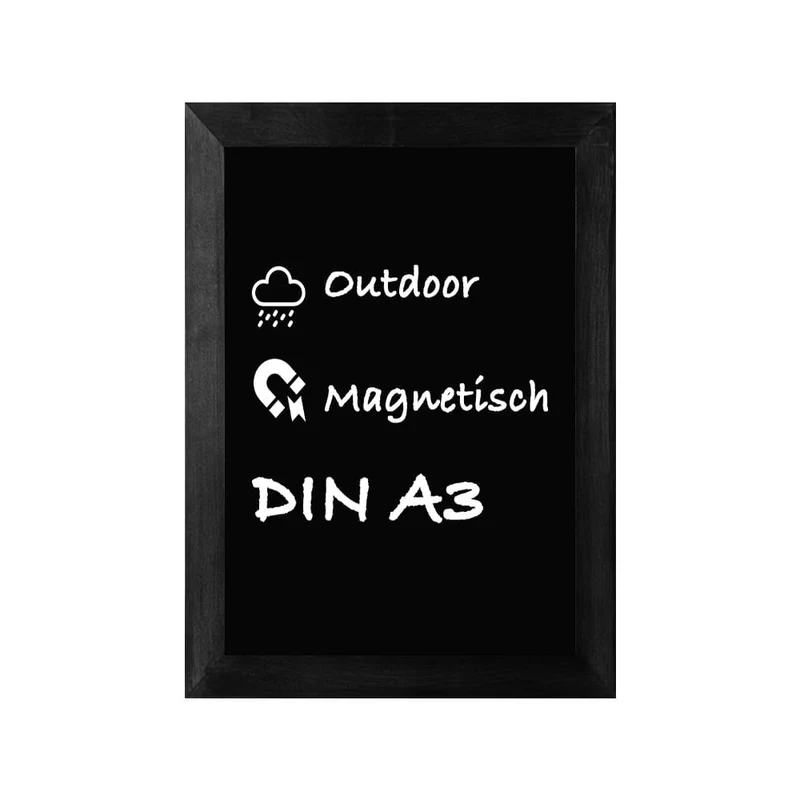 Wandkreidetafel mit Holzrahmen aus Buchenholz, Magnetisch
