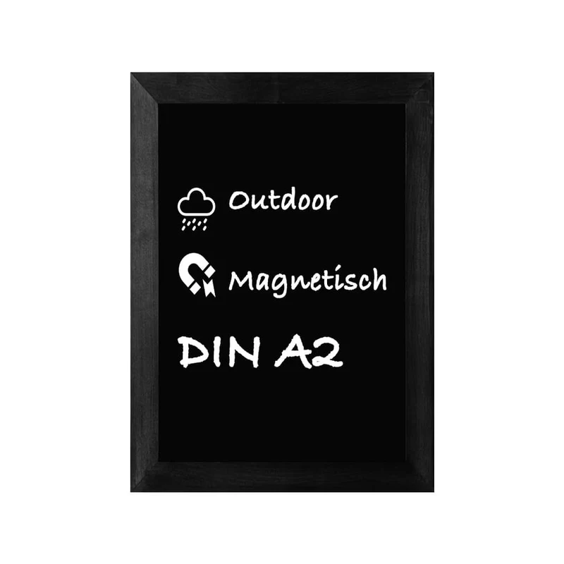 Wandkreidetafel mit Holzrahmen aus Buchenholz, Magnetisch