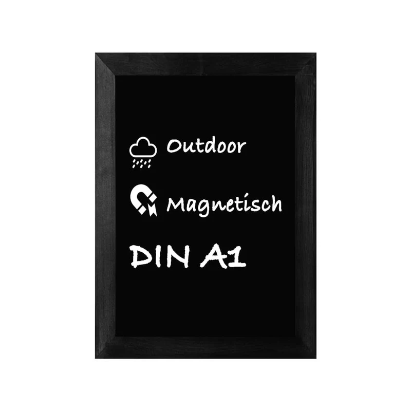 Wandkreidetafel mit Holzrahmen aus Buchenholz, Magnetisch