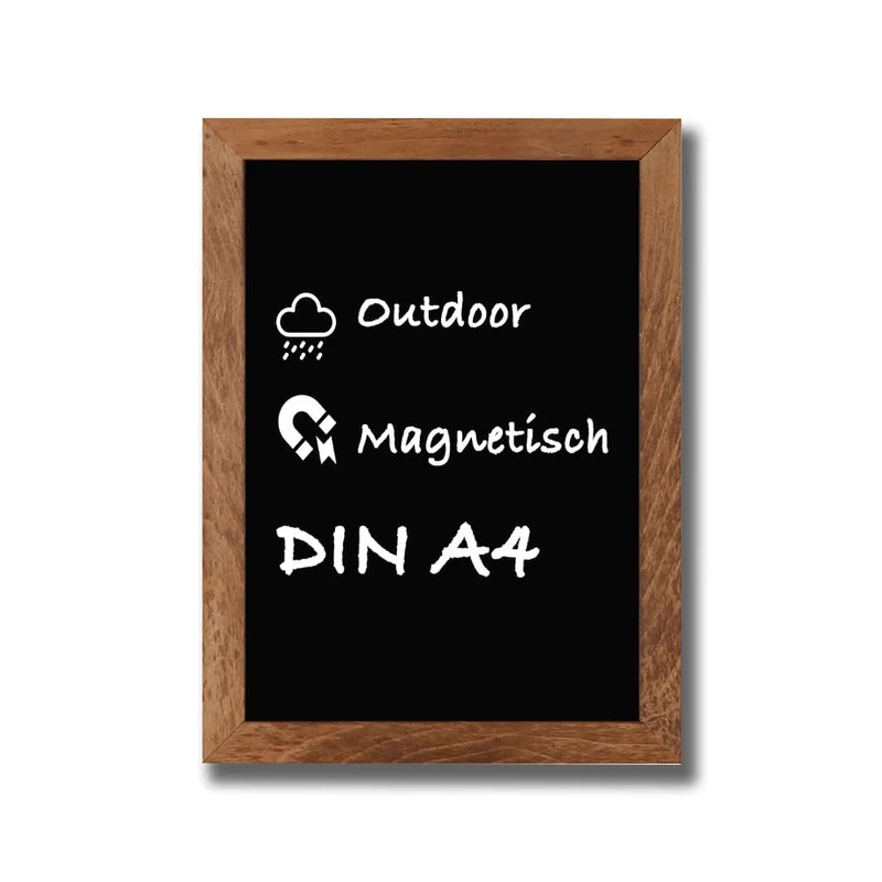 Wandkreidetafel mit Holzrahmen aus Buchenholz, Magnetisch