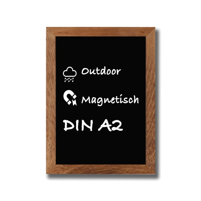Wandkreidetafel mit Holzrahmen aus Buchenholz, Magnetisch