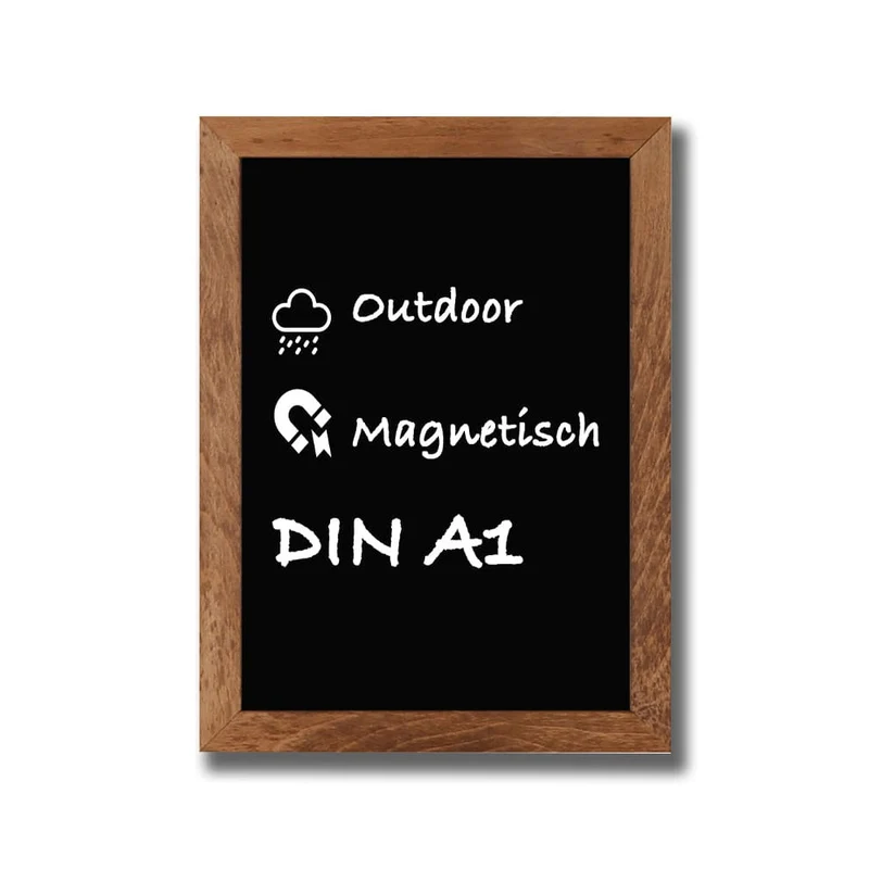 Wandkreidetafel mit Holzrahmen aus Buchenholz, Magnetisch