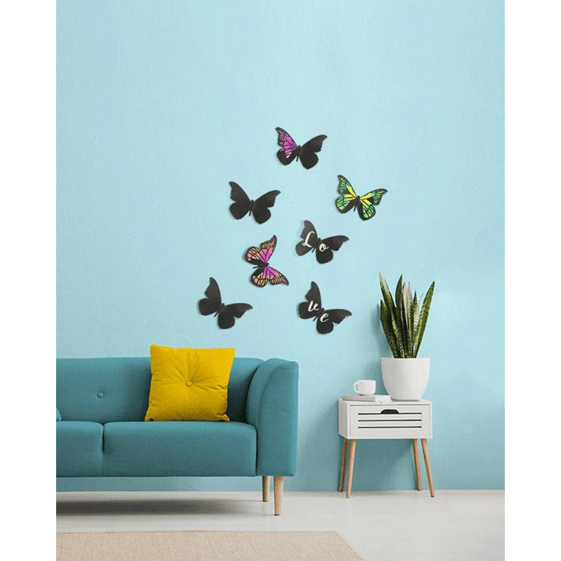 Securit® 3D Wandkreidetafel Silhouette Schmetterling, 7er-Set, 22x15cm