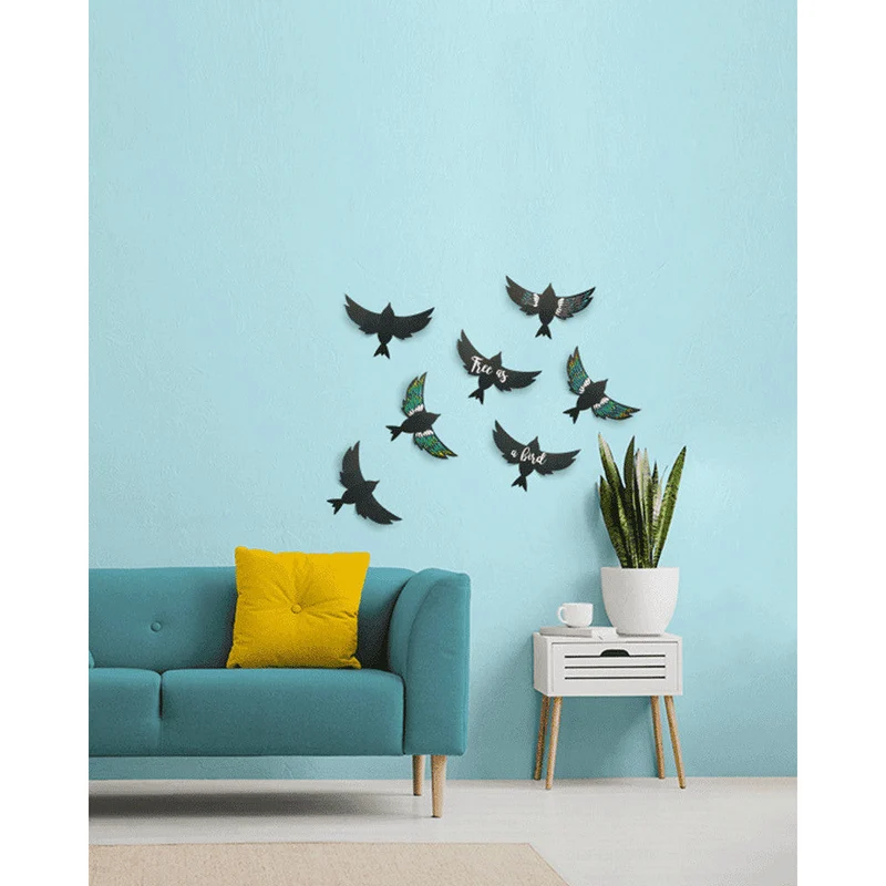 Securit® 3D Wandkreidetafel Silhouette Vogel, 7er-Set, 22x14cm