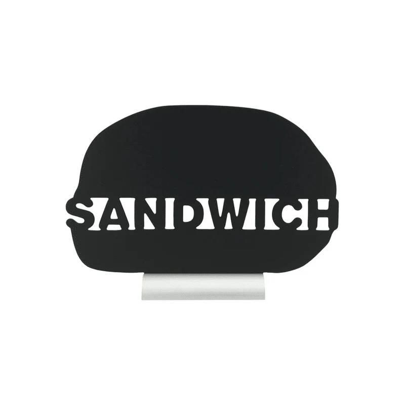 Securit®, Tischkreidetafel Aufsteller mit Aluminiumfuss, "Sandwich" Form-Silhouette, 34x24cm