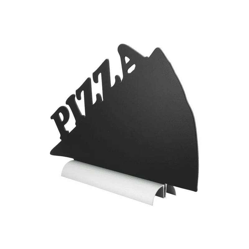 Securit®, Tischkreidetafel Aufsteller mit Aluminiumfuss, "Pizza" Form-Silhouette, 34x24cm
