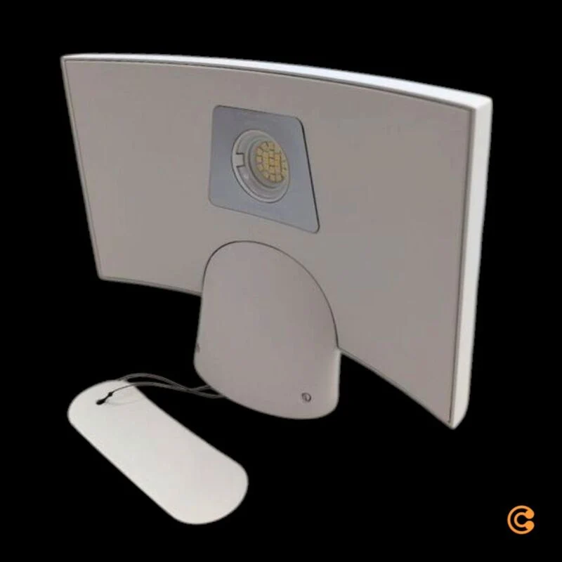 B-Ware Designer Wandleuchte Microsurf LED Lampe Neil Poulton Aluminium weiß 20W 3000K