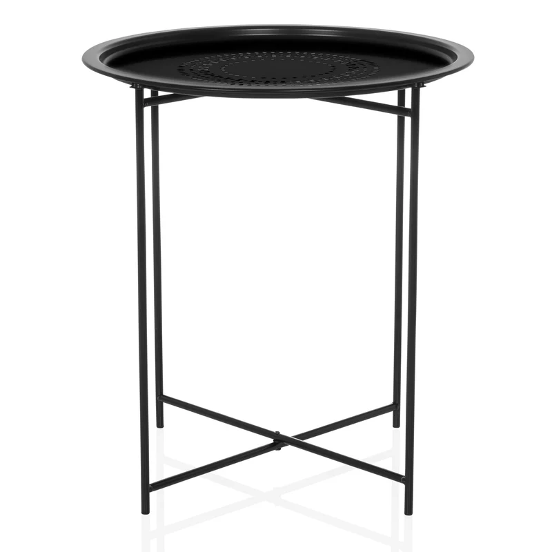 B-Ware hjh LIVING Beistelltisch ALLRUND Sofatisch schwarz Klapptisch stabil und modern