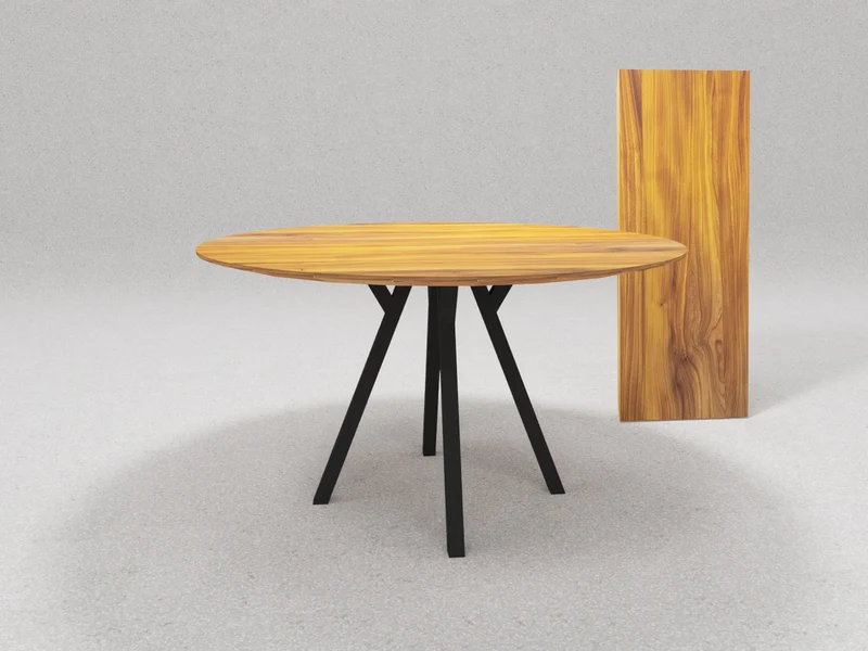 Tisch Panyo - Skulptur aus Holz und Stahl