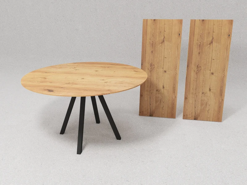 Tisch Panyo - Skulptur aus Holz und Stahl