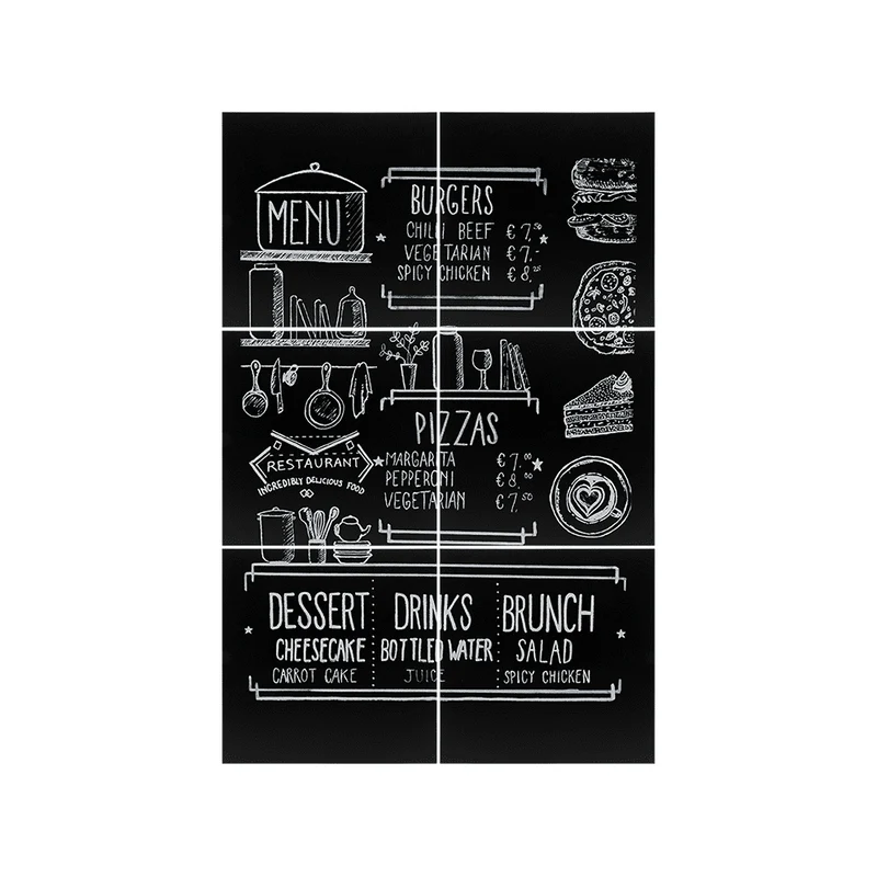Securit® Wandkreidetafel Silhouette Square, 6er-Set, 40x40cm