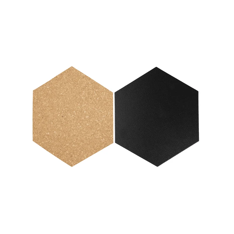 Securit® Wandkreidetafel & Kork Silhouette Hexagon, 7er-Set, 20x23cm