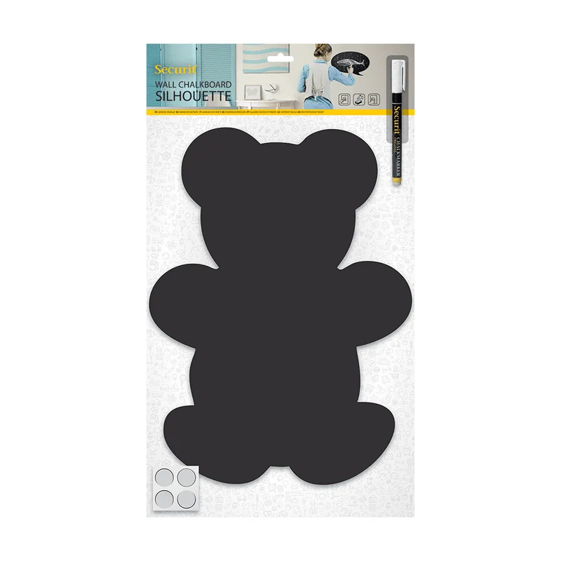 Securit® Wandkreidetafel Silhouette Teddybär, 30x40cm