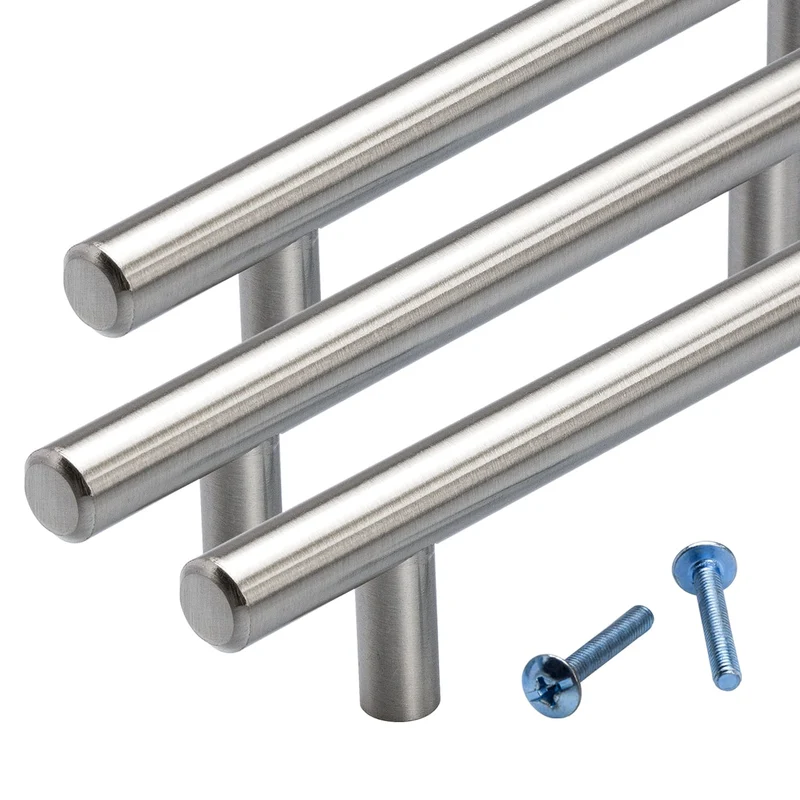 Möbelgriff Metall Edelstahl Optik Stangengriff massiv Durchmesser 10mm & 12mm