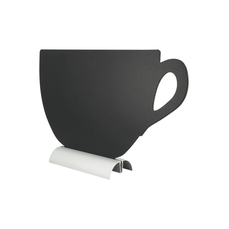 Securit®, Tischkreidetafel Aufsteller mit Aluminiumfuss, "Kaffeetasse" Form-Silhouette, 34x22cm