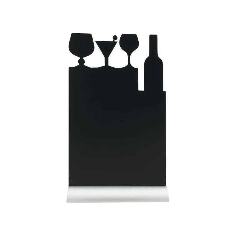 Securit®, Tischkreidetafel Aufsteller mit Aluminiumfuss, "Cocktail" Form-Silhouette, 21x35cm