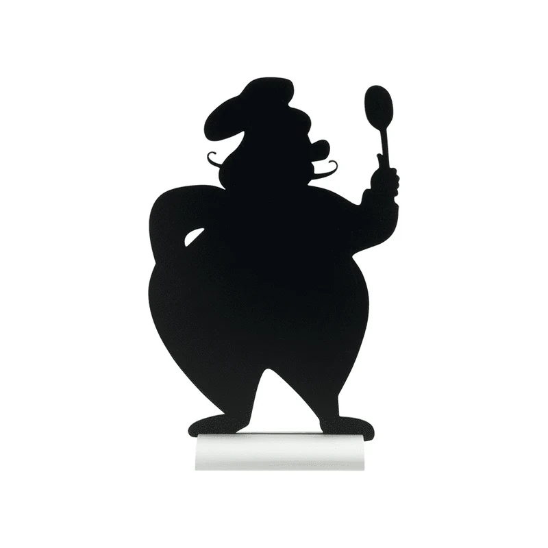 Securit®, Tischkreidetafel Aufsteller mit Aluminiumfuss, "Chefkoch" Form-Silhouette, 22x35cm